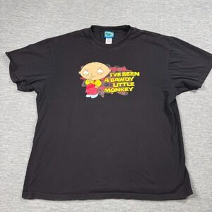 Family Guy T-Shirt Mens Large Black Stewie Bawdy Little Monkey Fox TV Show